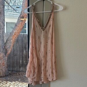 Free People Beaded V-Neck Dress
